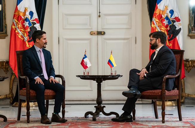 Entrega de Cartas Credenciales de Sebastian Guanumen como Embajador de Colombia ante la República de Chile