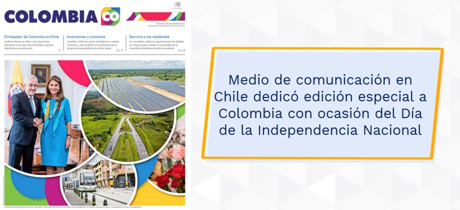 Medio de comunicación en Chile dedicó edición especial a Colombia con ocasión del Día de la Independencia Nacional