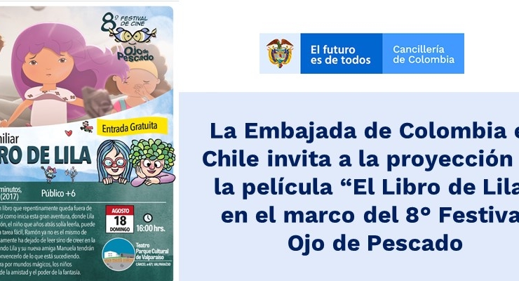 La Embajada de Colombia en Chile invita a la proyección de la película “El Libro de Lila” en el marco del Festival Ojo de Pescado